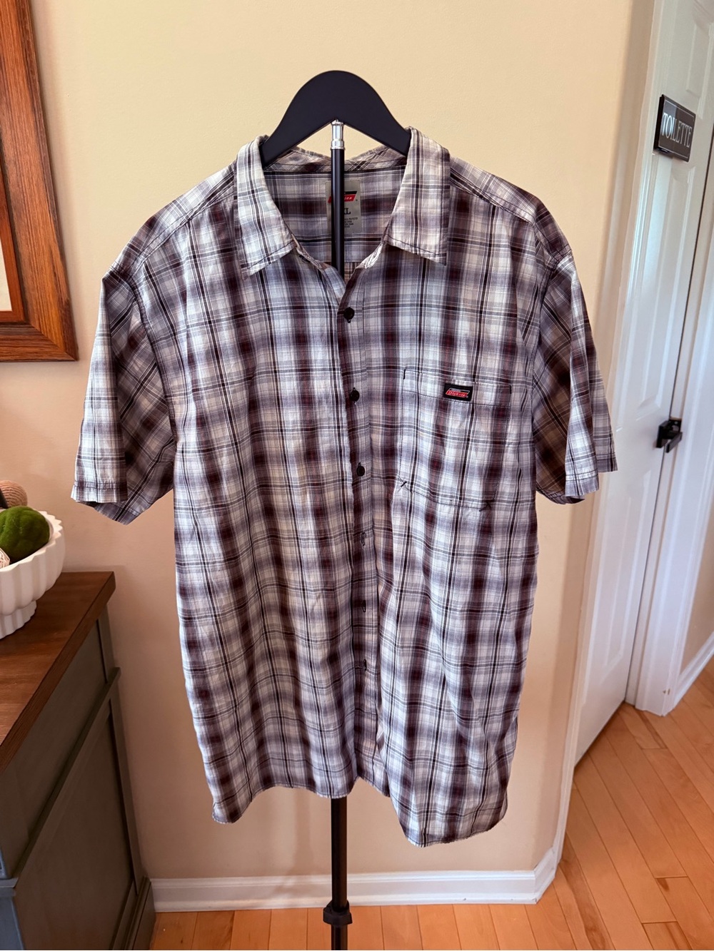 Dickies Plaid Short Sleeve Button Shirt Mens XL Workwear